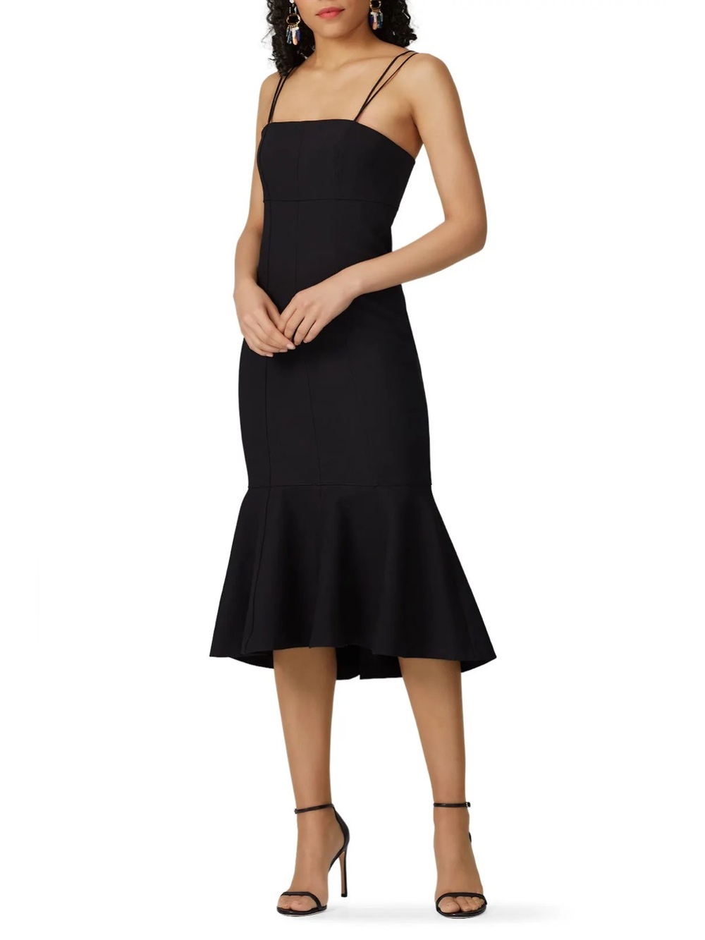Cinq a Sept Salina Trumpet Mermaid Midi Dress Black Sz 8